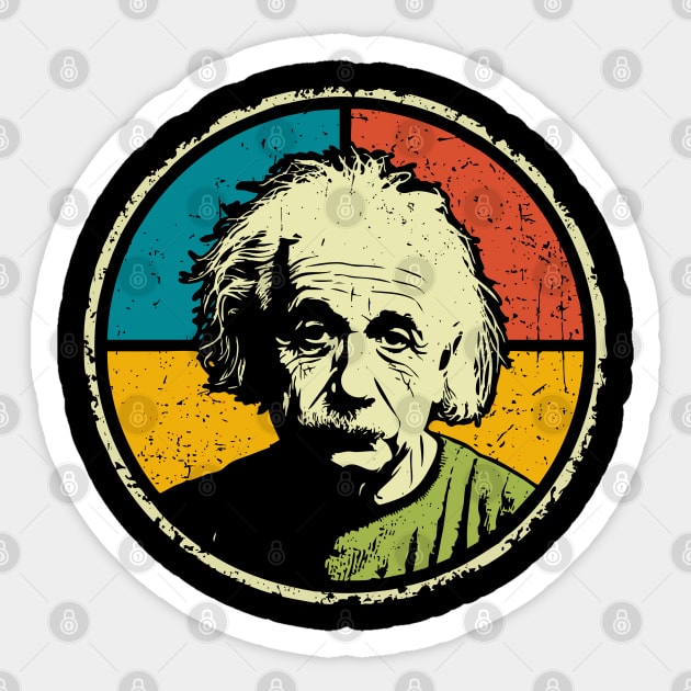 Einstein in Color – Retro Science Genius Portrait Art Sticker by TuncGK